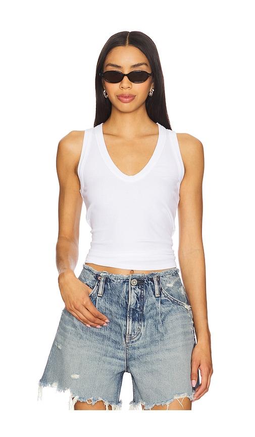 cotton citizen verona u neck tank top in white.