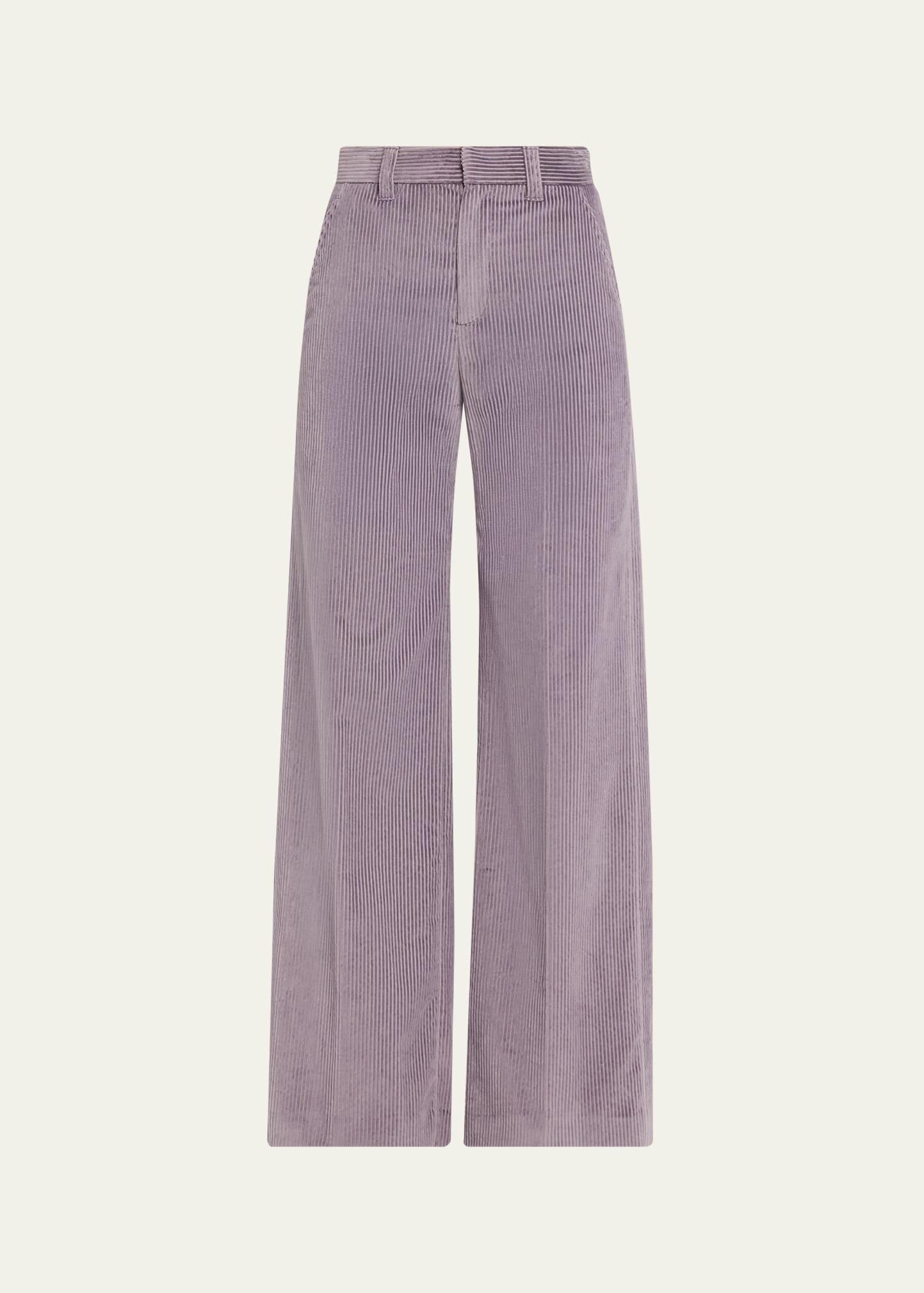 cotton corduroy sartorial trousers with monili trim