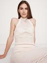 cotton crochet mesh halter top