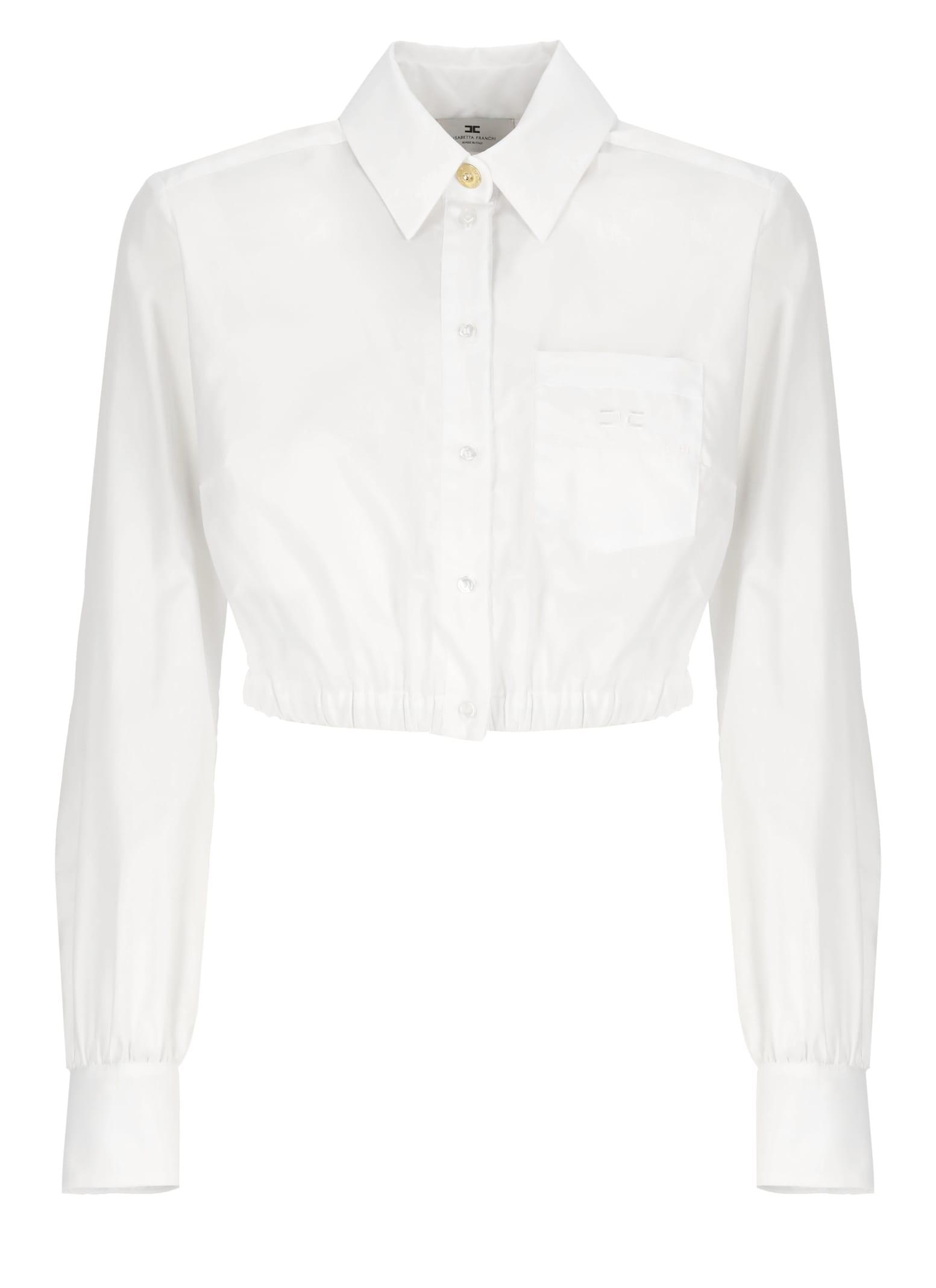 cotton cropped shirt elisabetta franchi