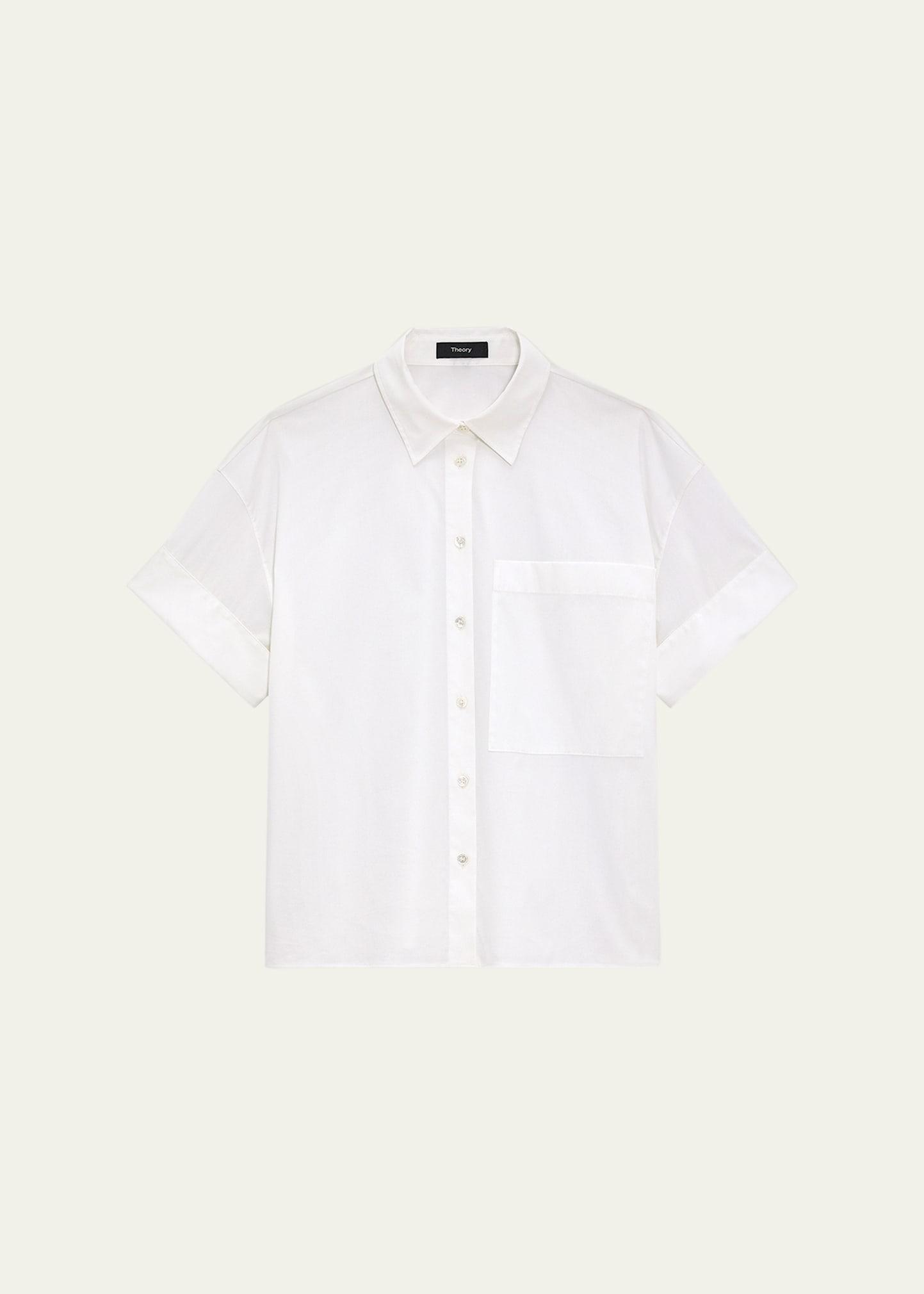 cotton cuffed pocket shirt