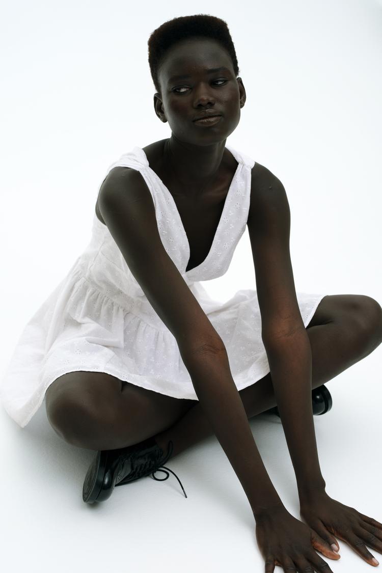 cotton dress with flared skirt
