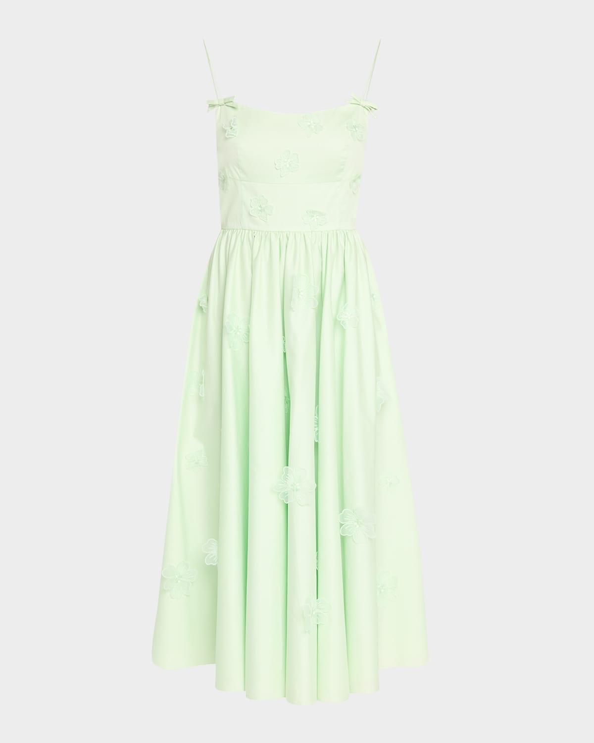cotton flower midi dress