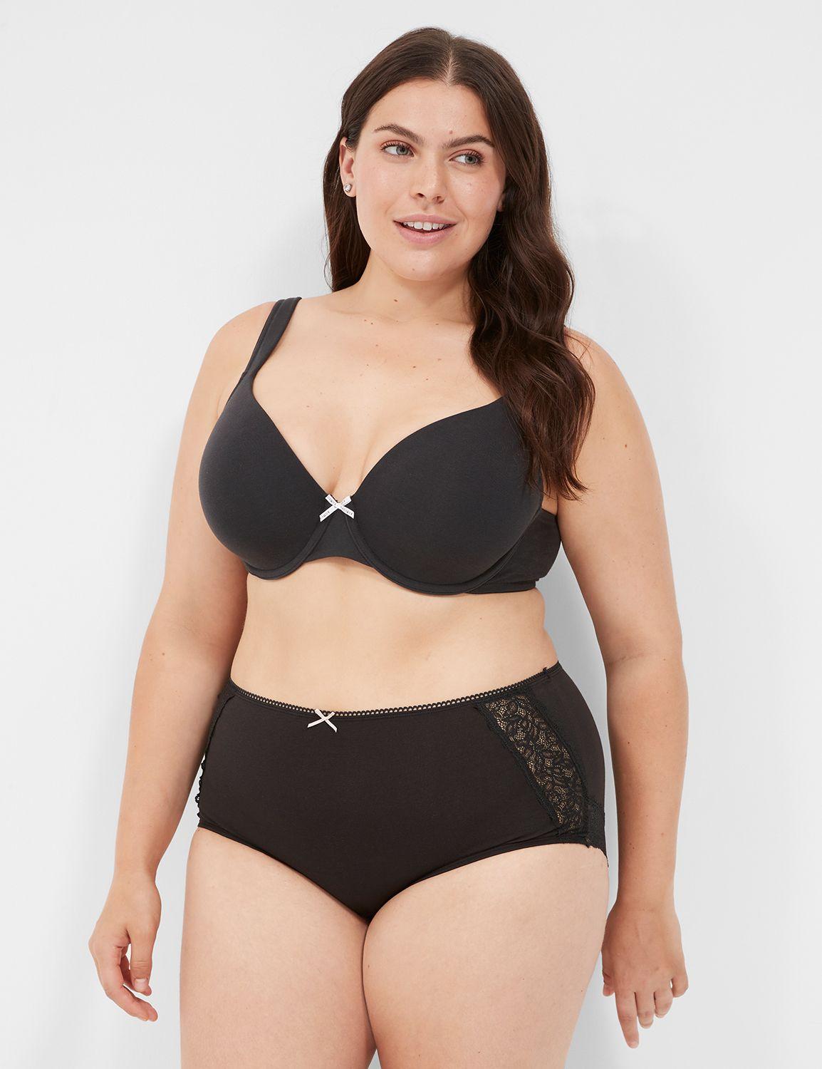 cotton full brief panty with lace back