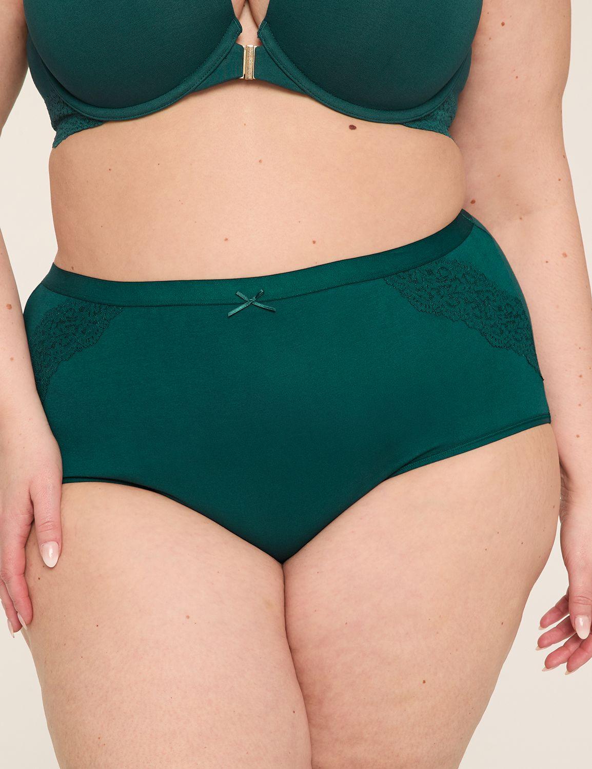 cotton full brief panty with lace trim