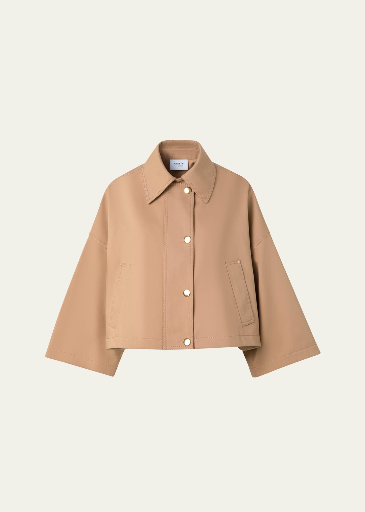 cotton gabardine cropped coat