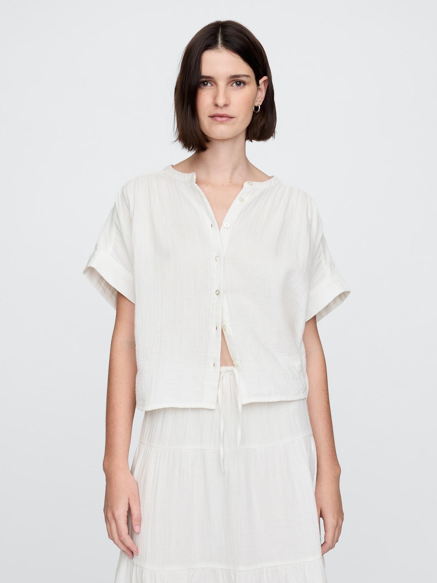 cotton gauze dolman shirt