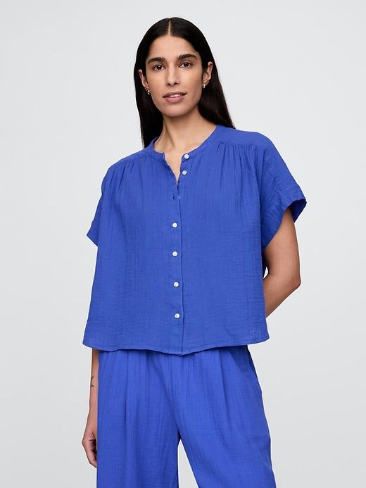 cotton gauze dolman shirt