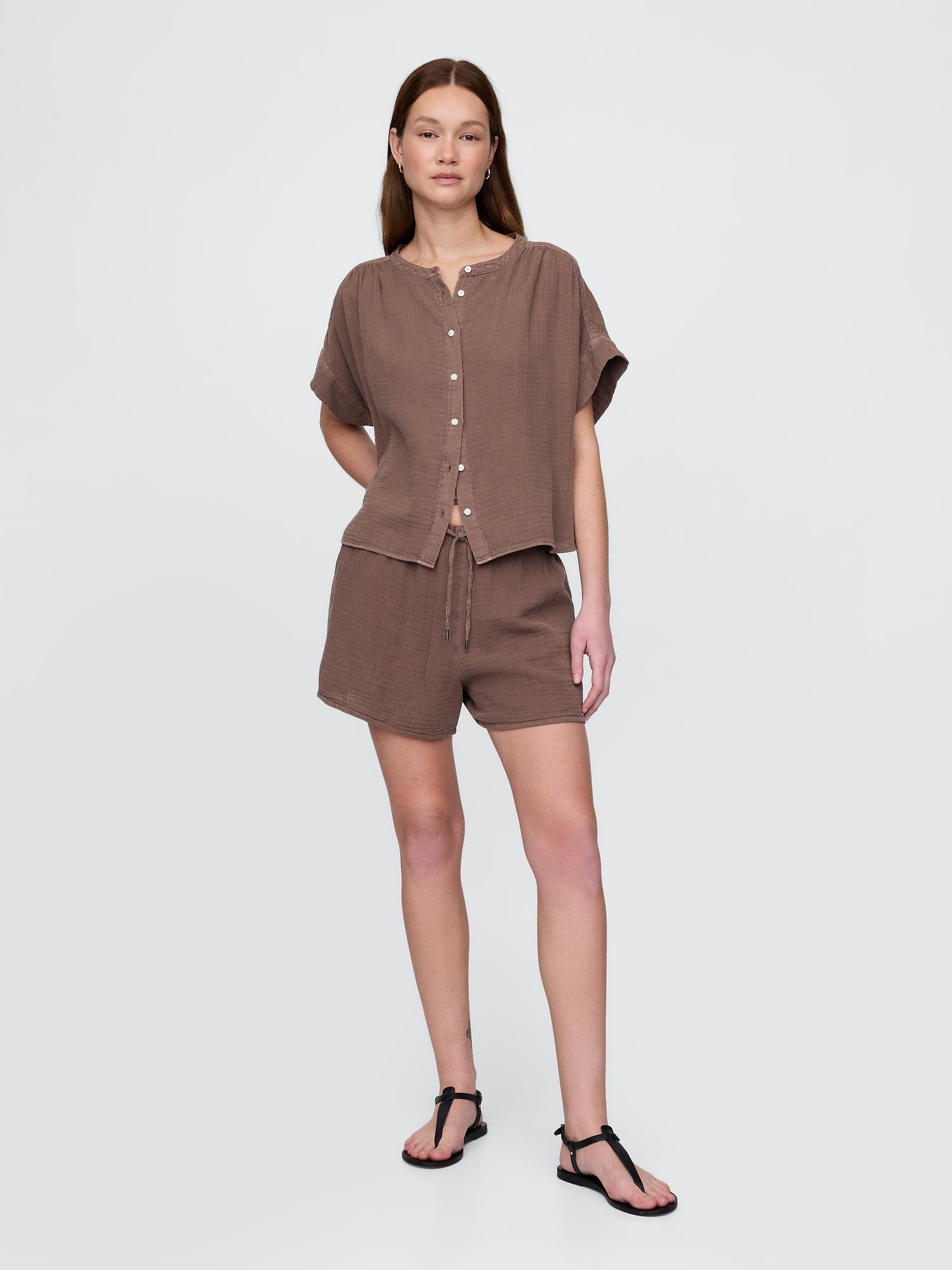 cotton gauze easy shorts