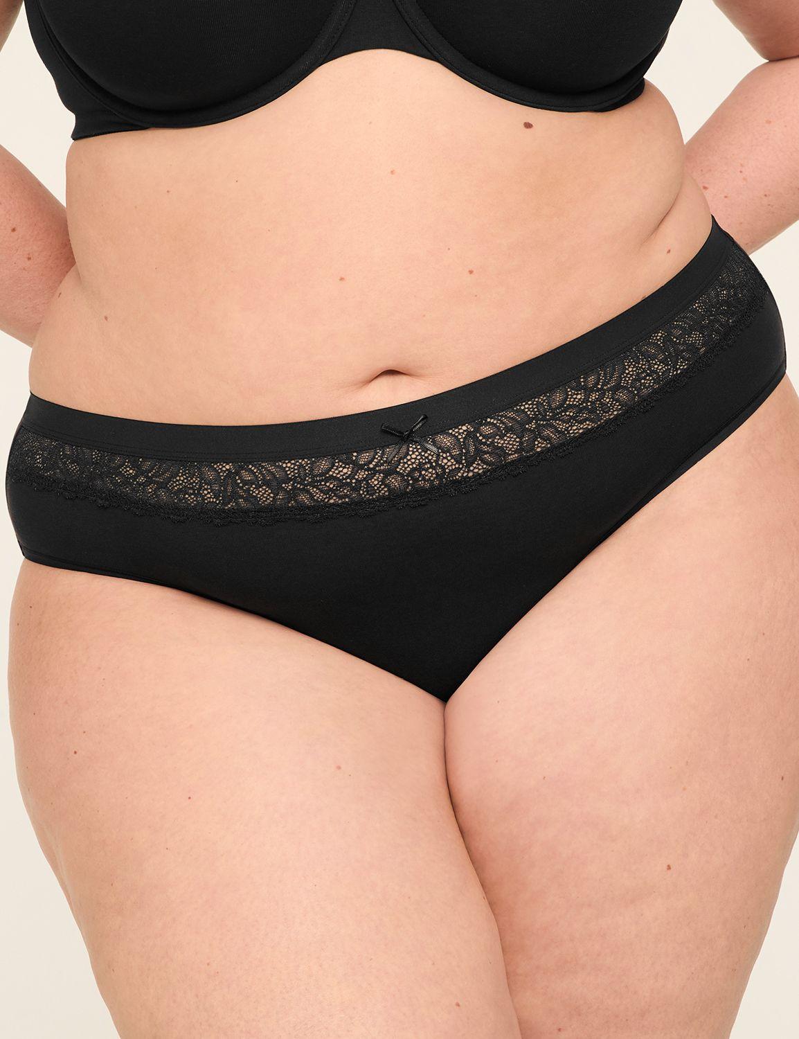 cotton hipster panty with lace waist