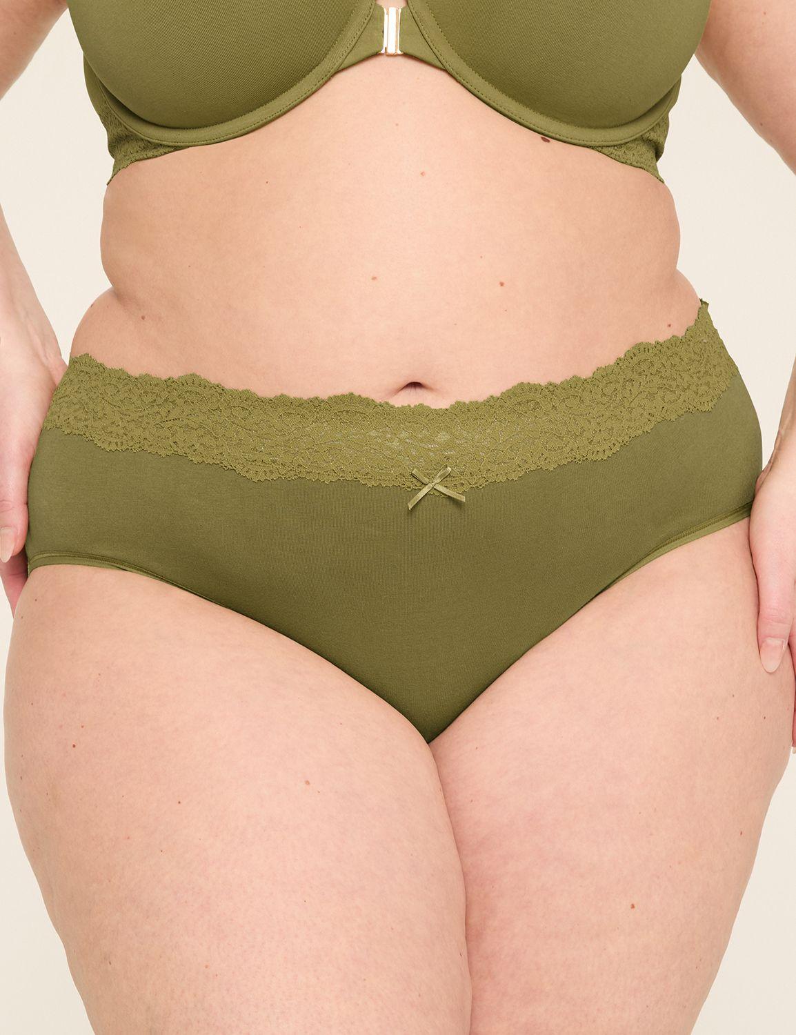 cotton hipster panty with lace waist