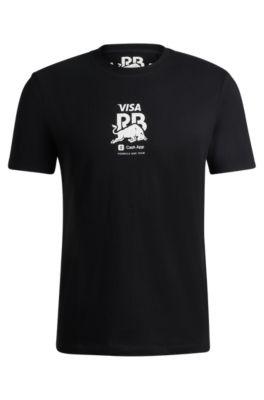 cotton-jersey fanwear t-shirt with special branding- black men's t-shirts