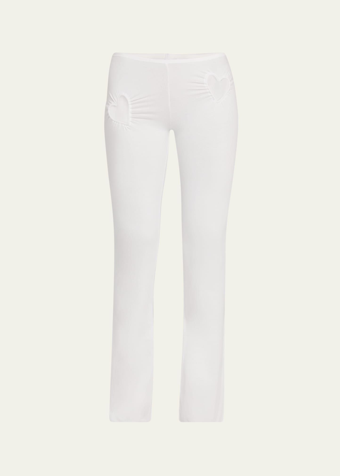 cotton jersey heart cutout pants