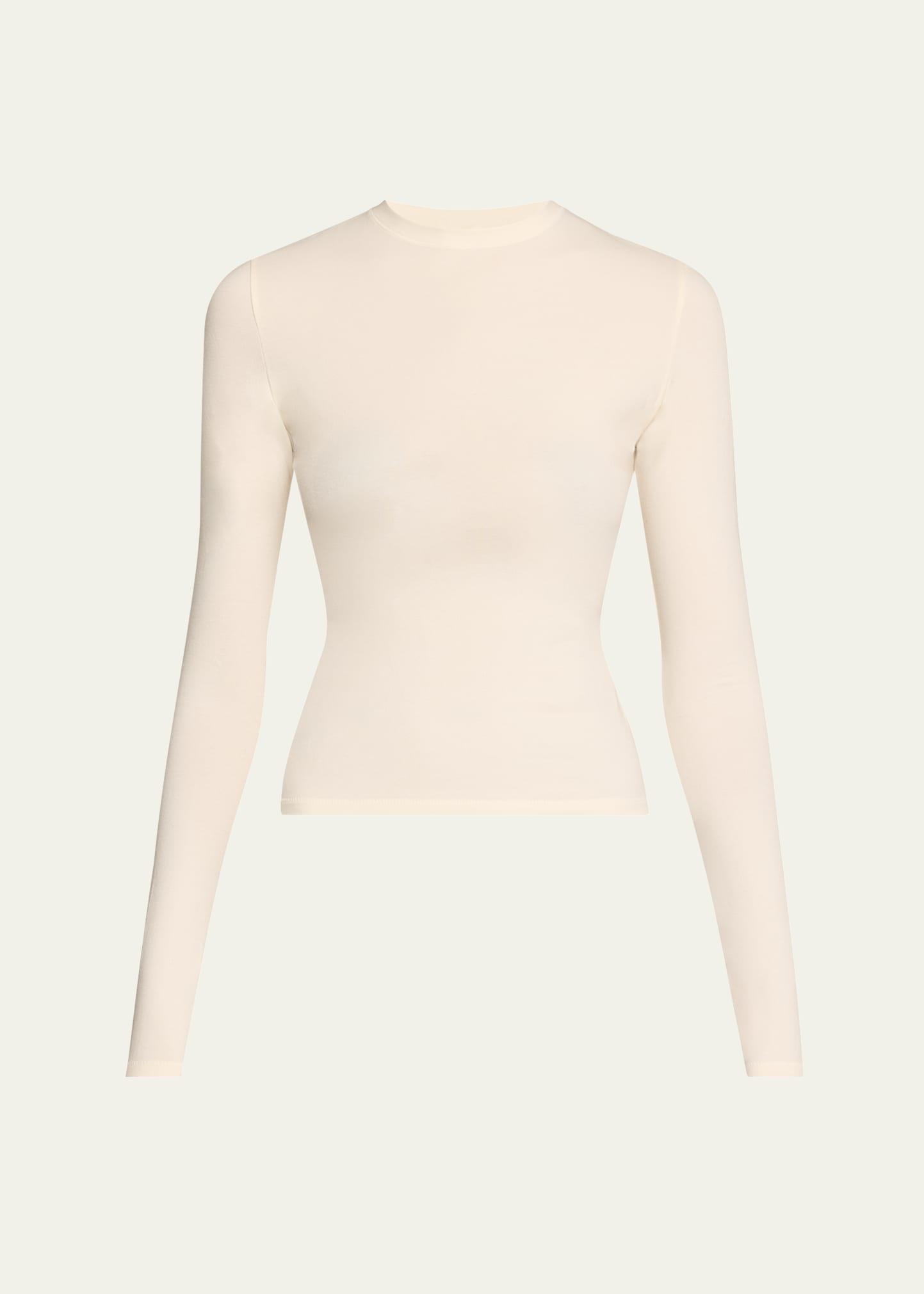 cotton jersey long-sleeve crewneck t-shirt