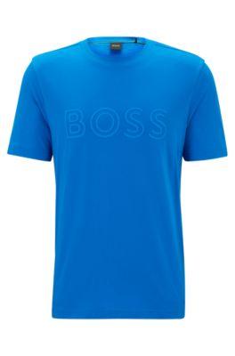 cotton-jersey regular-fit t-shirt with logo artwork- light blue men's t-shirts