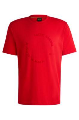 cotton-jersey relaxed-fit t-shirt with seasonal artwork- light red men's t-shirts