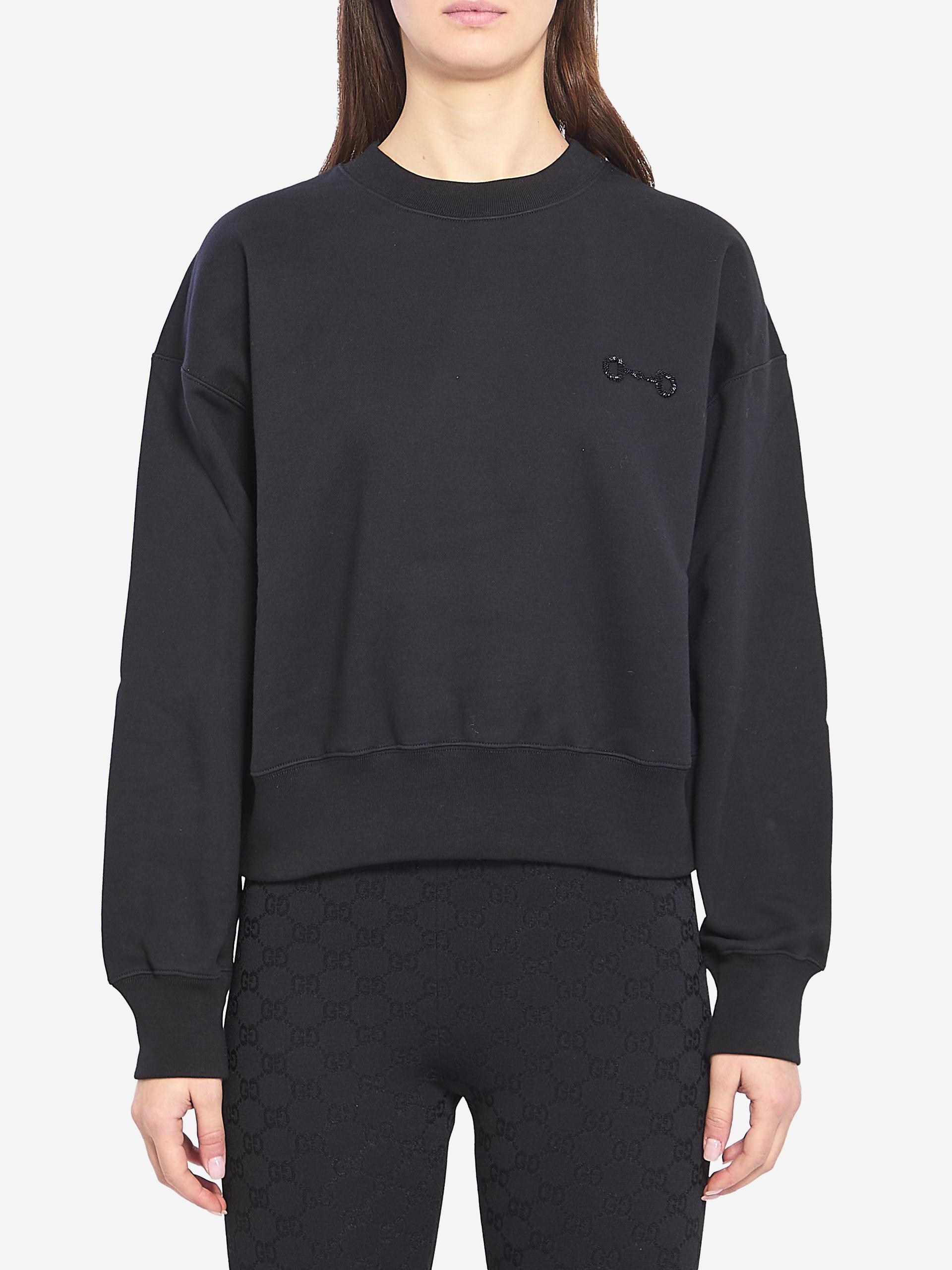 cotton jersey sweatshirt with embroidery