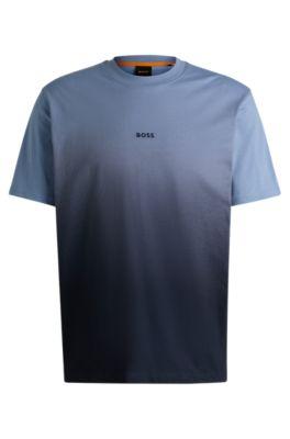 cotton-jersey t-shirt with dip-dye finish- light blue men's t-shirts