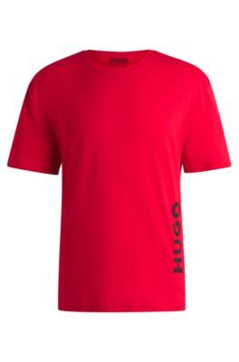 cotton-jersey t-shirt with spf 50+ uv protection- light pink men's beach tops