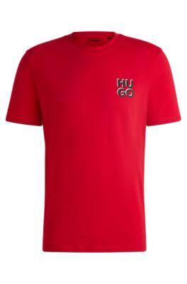 cotton-jersey t-shirt with stacked logo print- light pink men's t-shirts