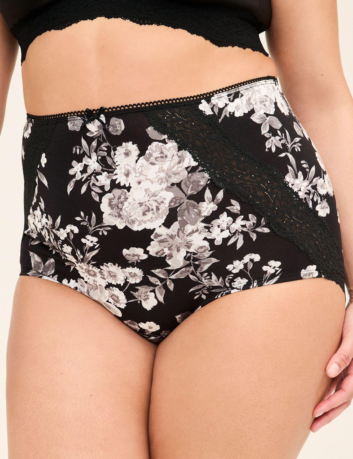 cotton lace-back high waist brief panty