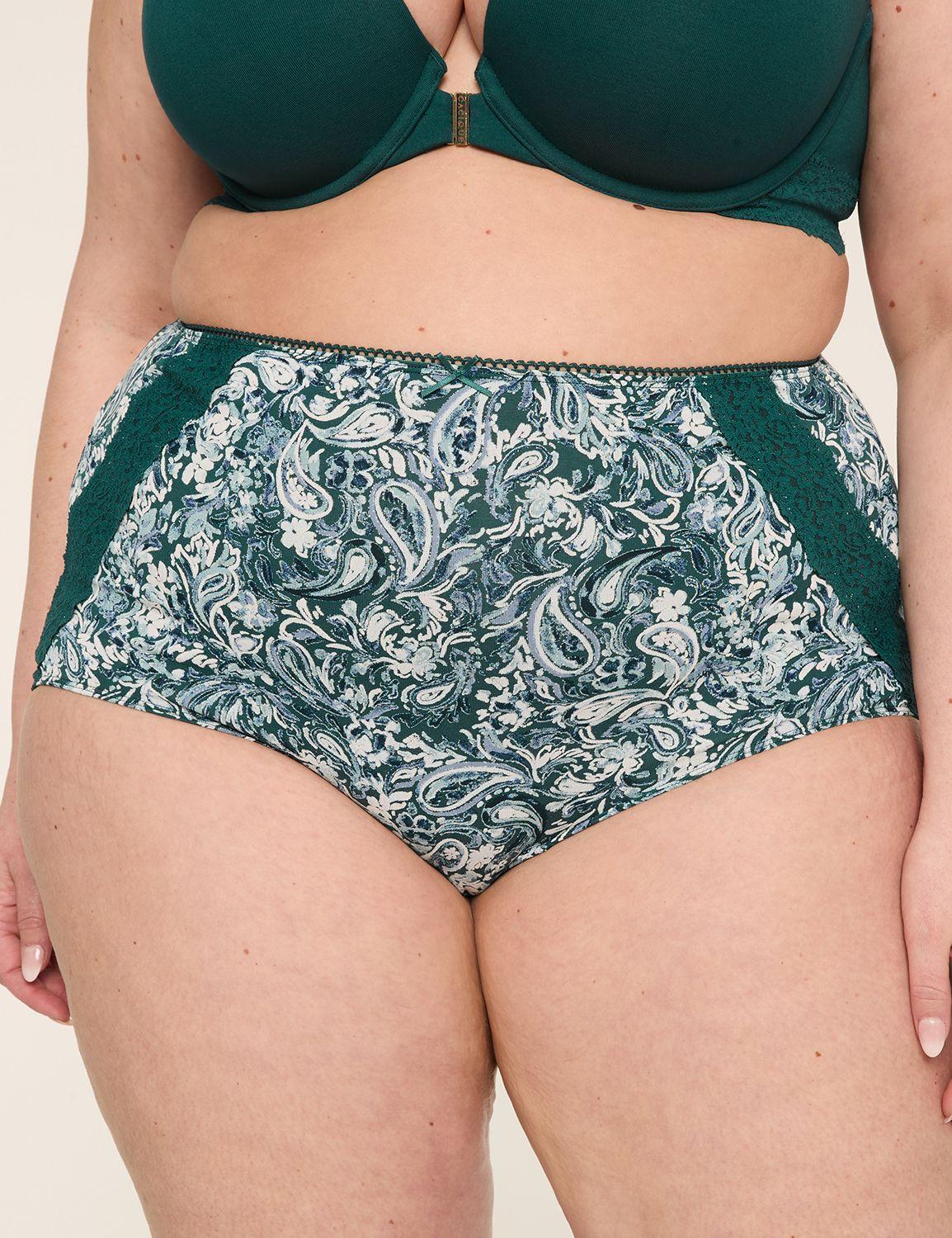 cotton lace-back high waist brief panty