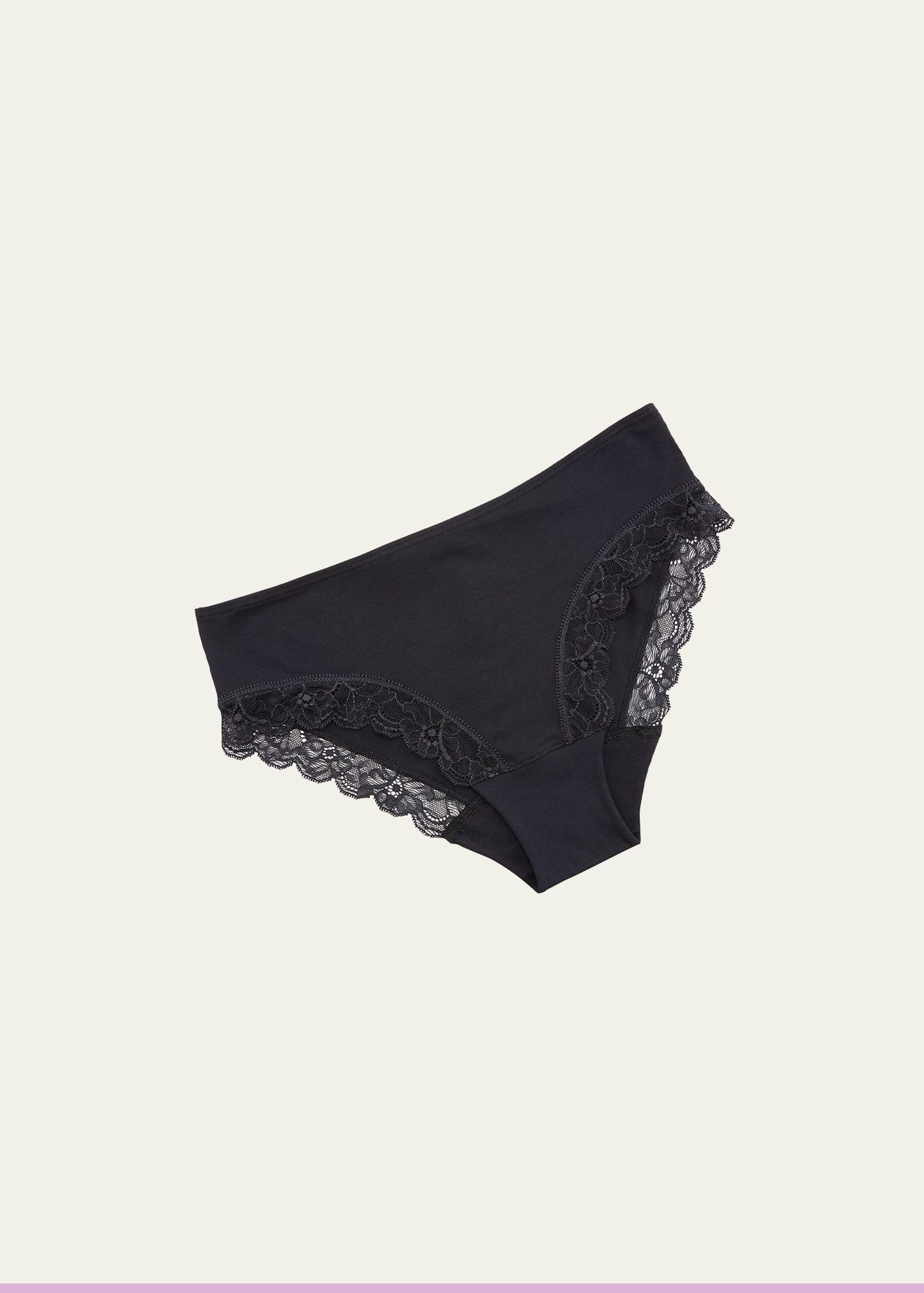 cotton lace high leg brief