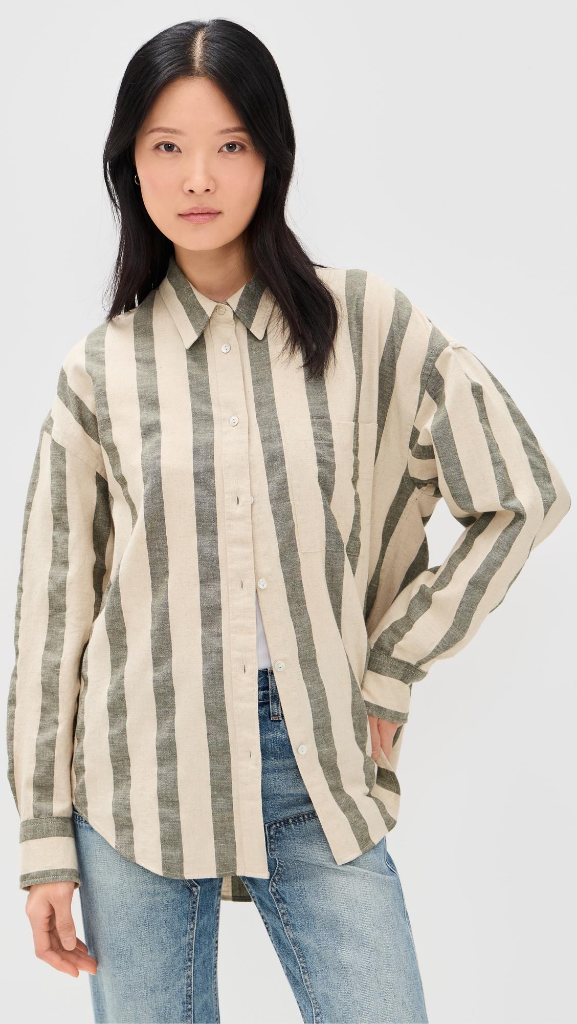 cotton linen relaxed shirt