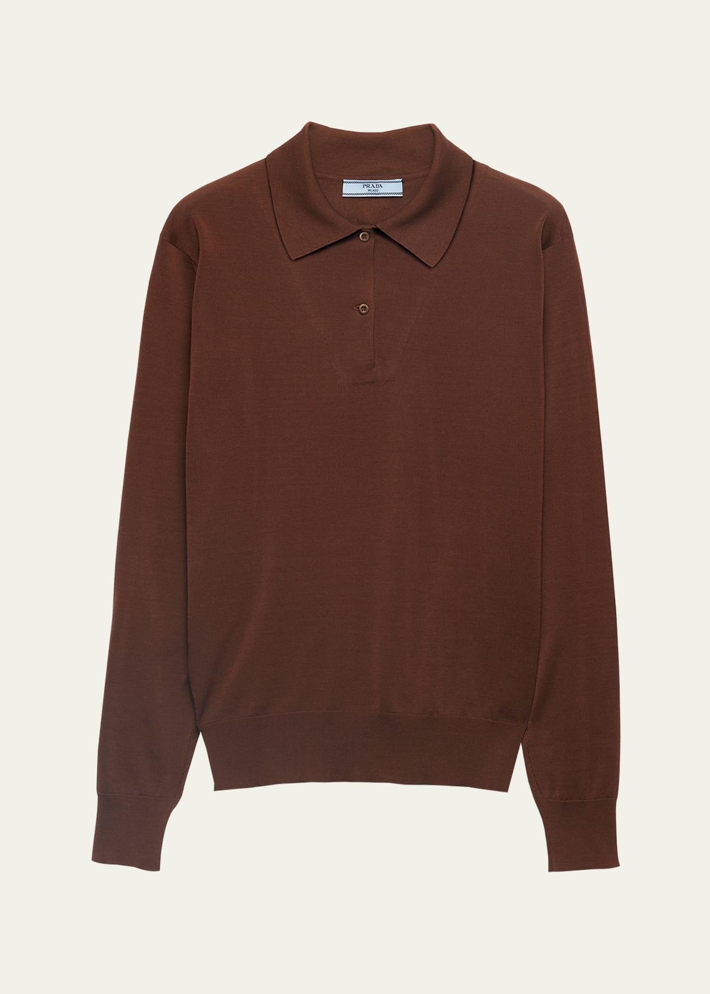 cotton long-sleeve polo sweater