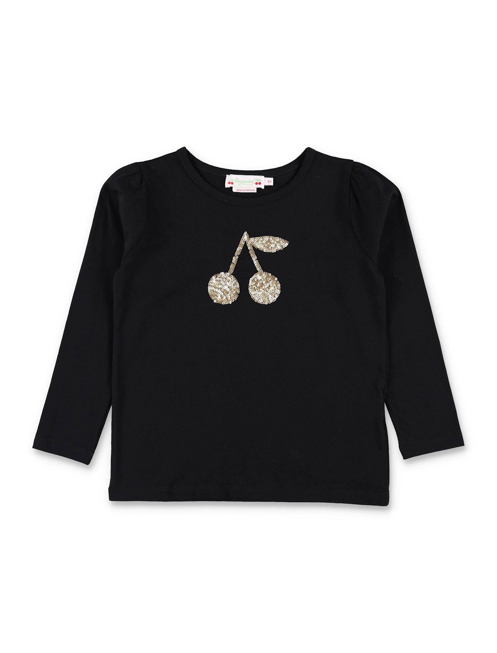 cotton long-sleeved t-shirt with sequin cherries bonpoint