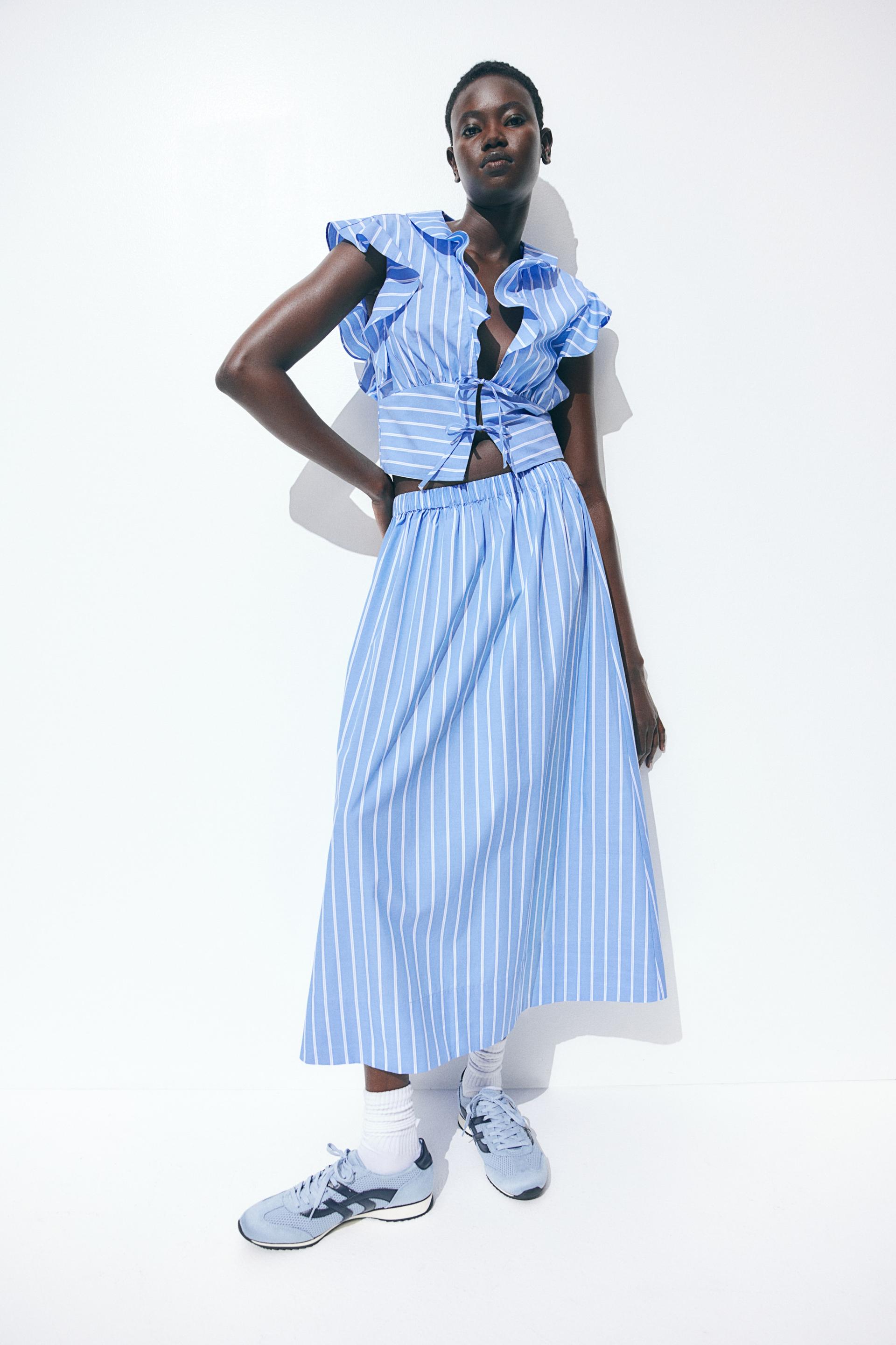 cotton midi skirt