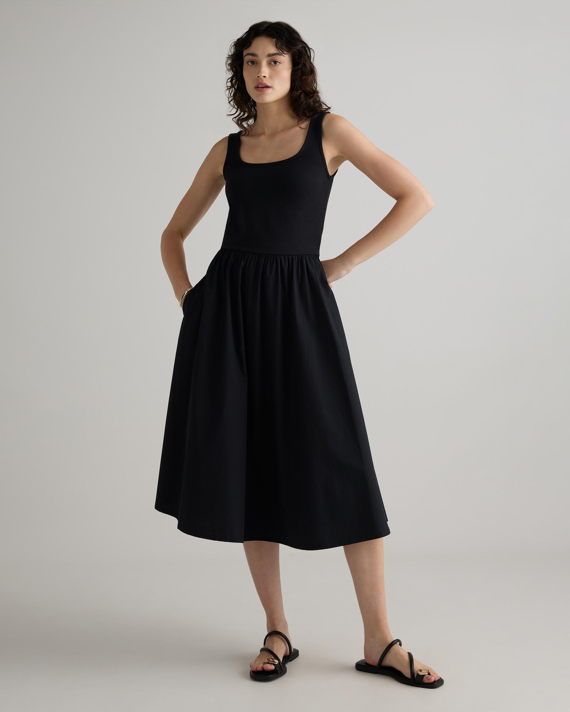 cotton mixed media tank dress