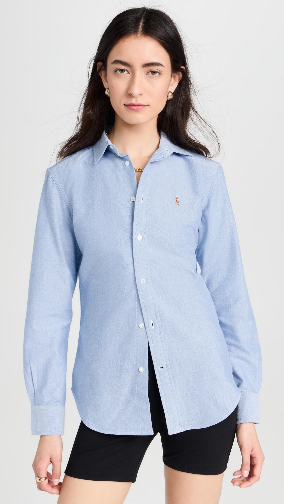 cotton oxford long sleeve button down shirt