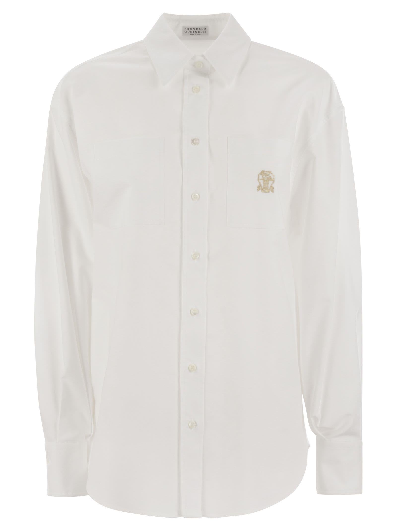 cotton oxford shirt with logo