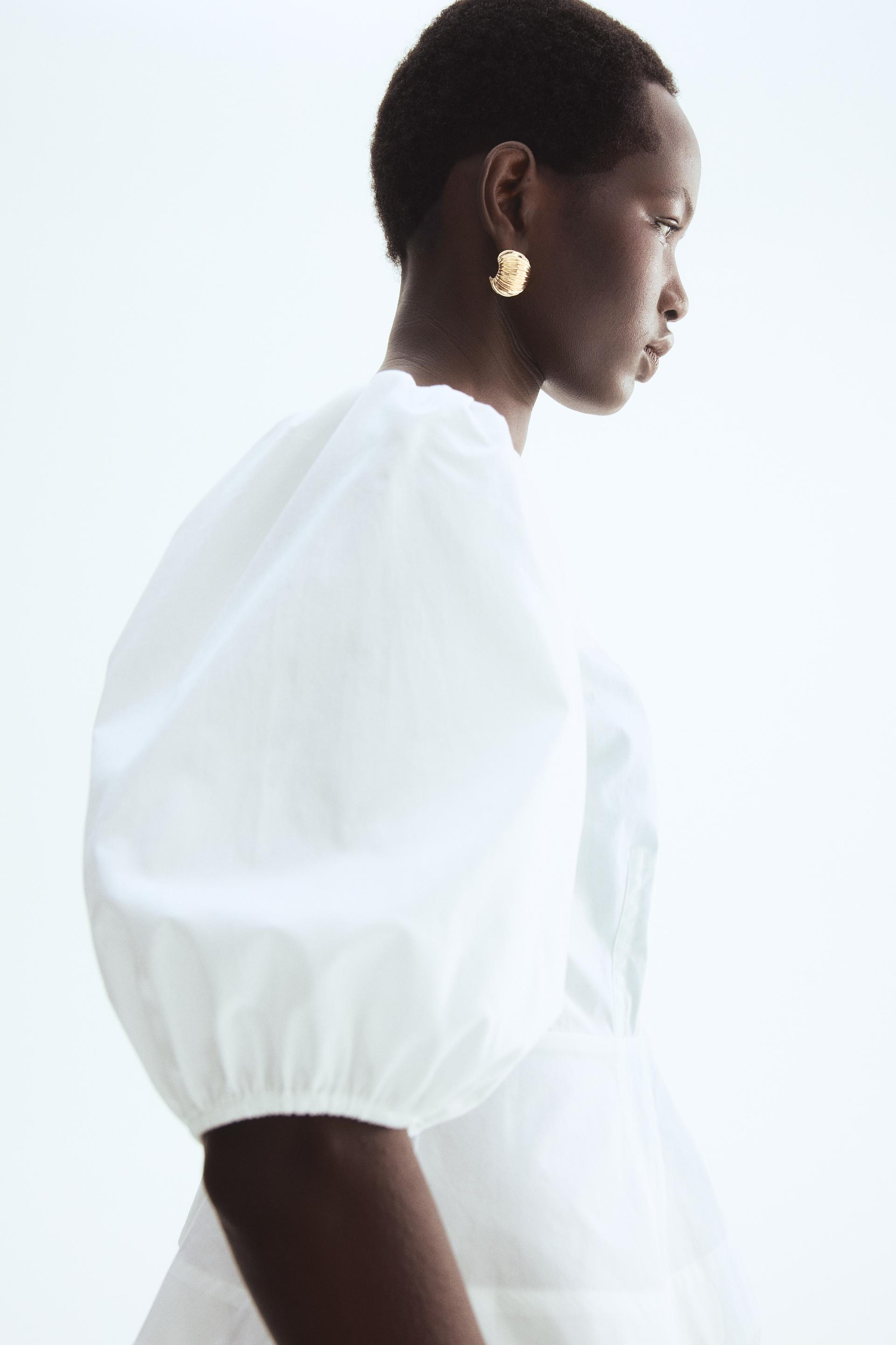 cotton peplum blouse