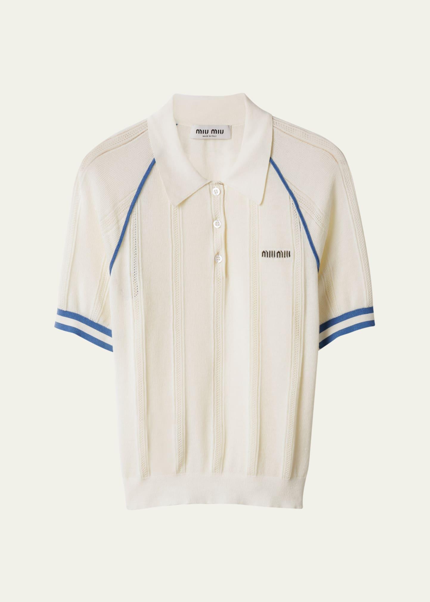 cotton piping short-sleeve polo