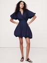 cotton poplin bubble-hem mini dress