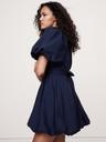 cotton poplin bubble-hem mini dress