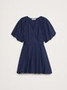 cotton poplin bubble-hem mini dress