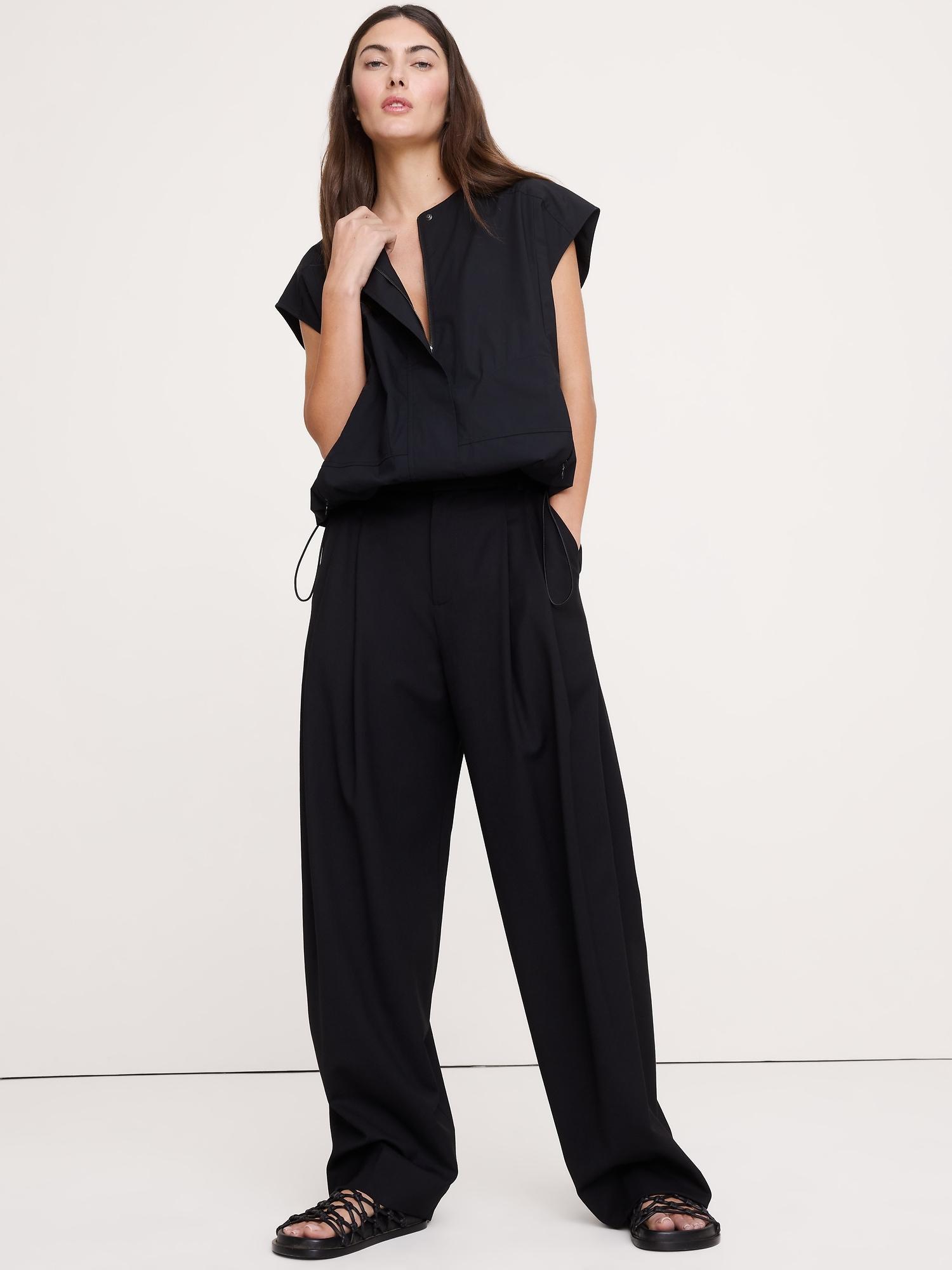 cotton poplin bubble-hem top