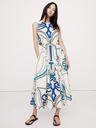 cotton poplin cut-out midi dress