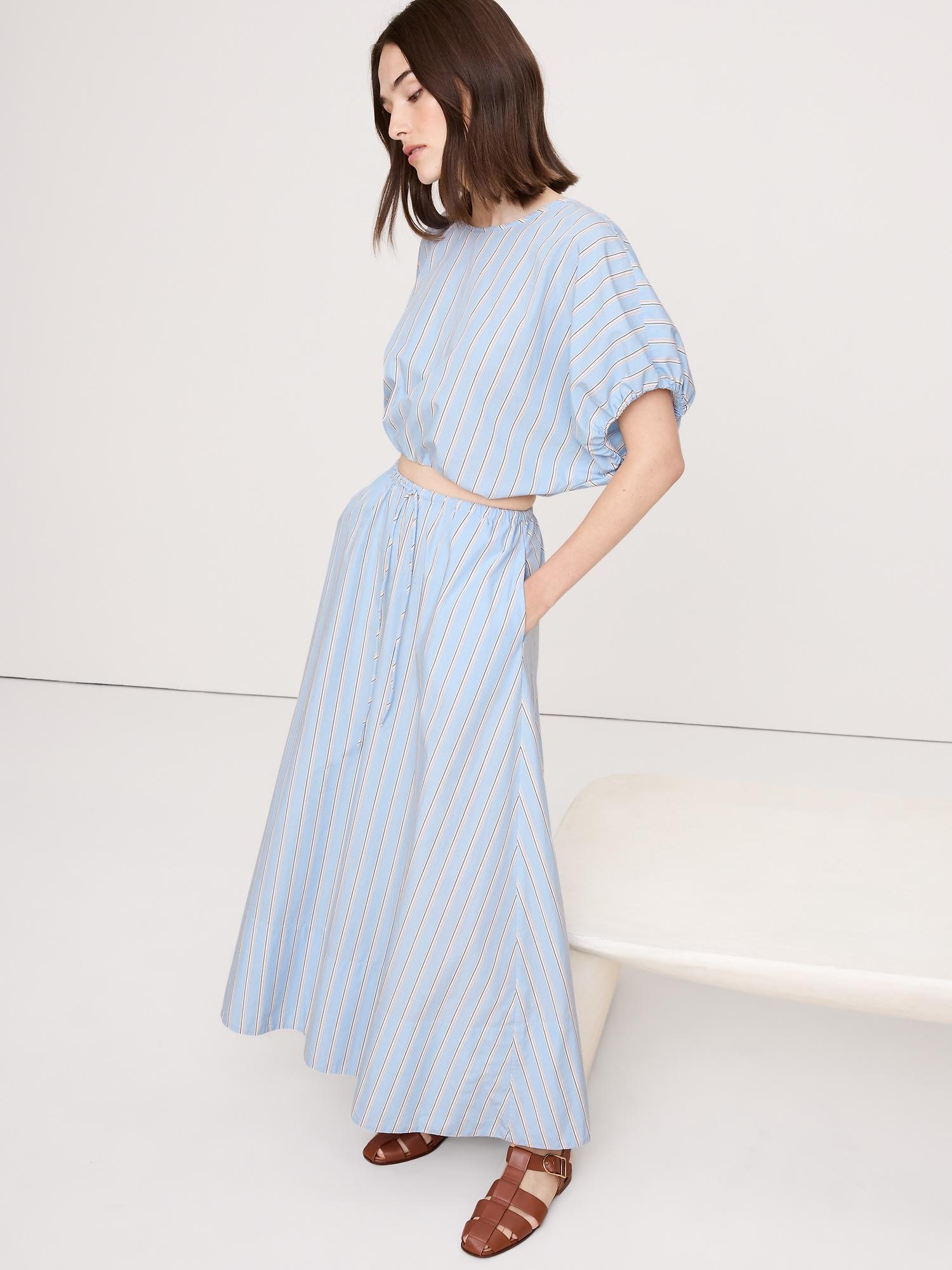 cotton poplin maxi skirt