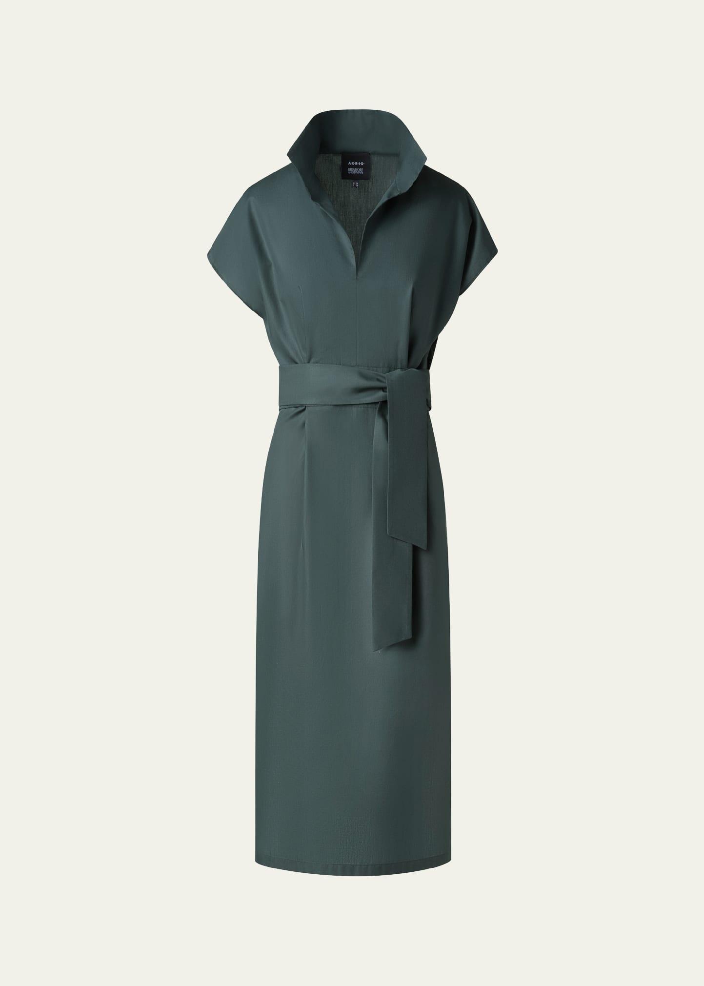 cotton poplin midi shirtdress