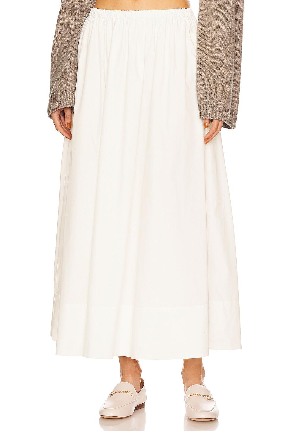 cotton poplin midi skirt