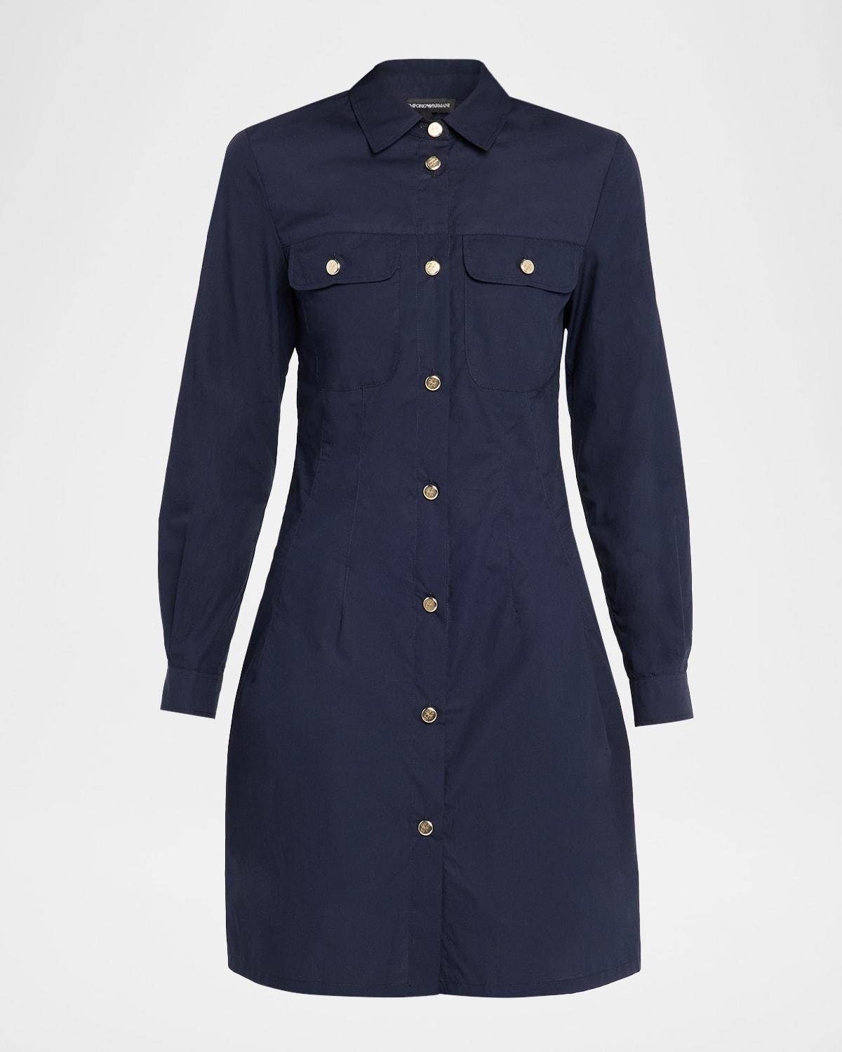 cotton poplin mini shirtdress