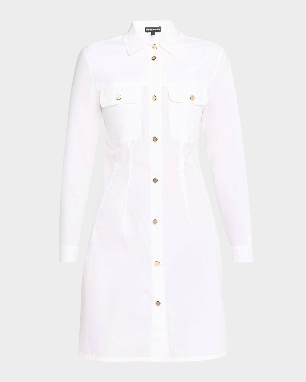 cotton poplin mini shirtdress