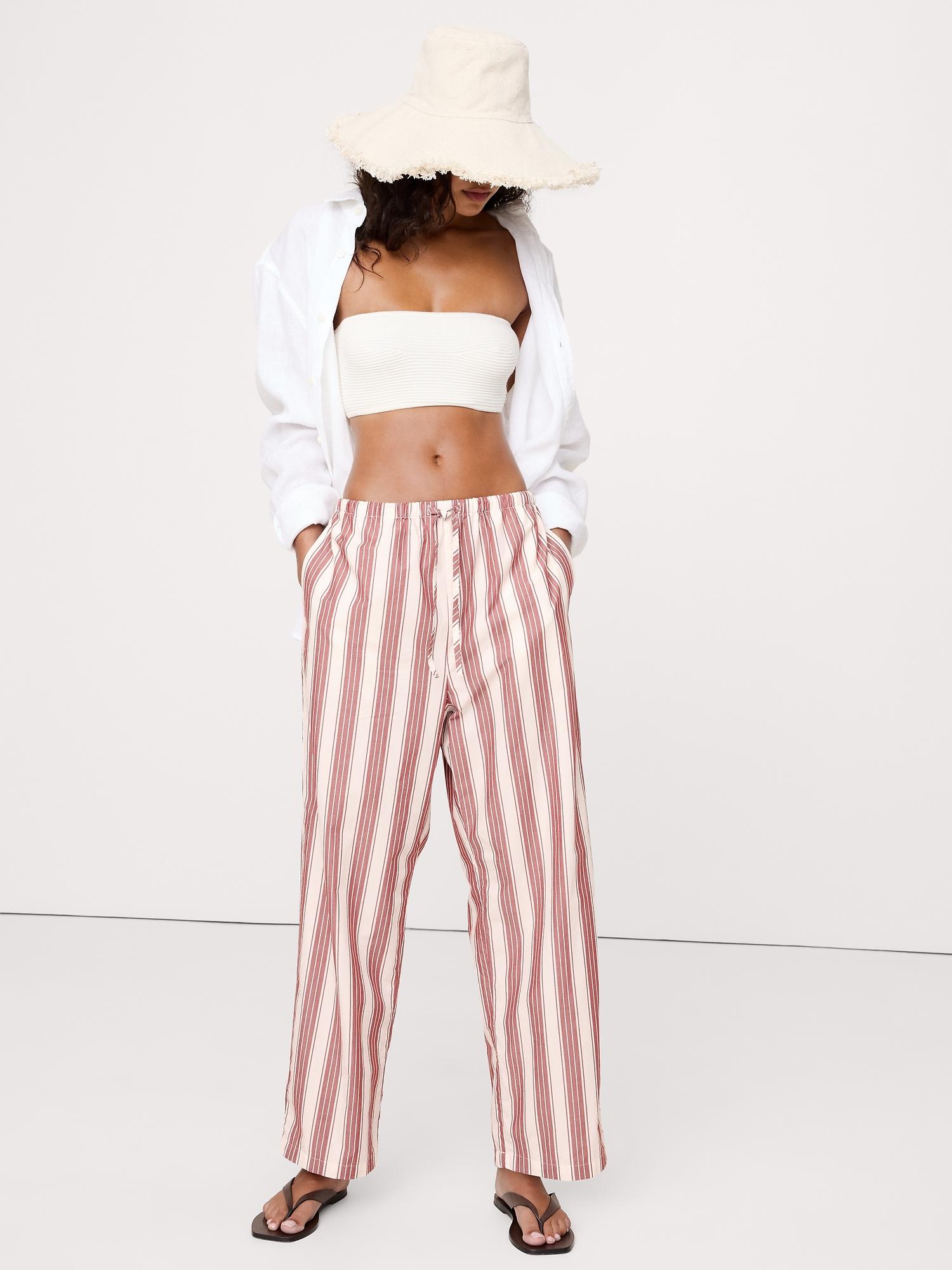 cotton poplin pull-on pant