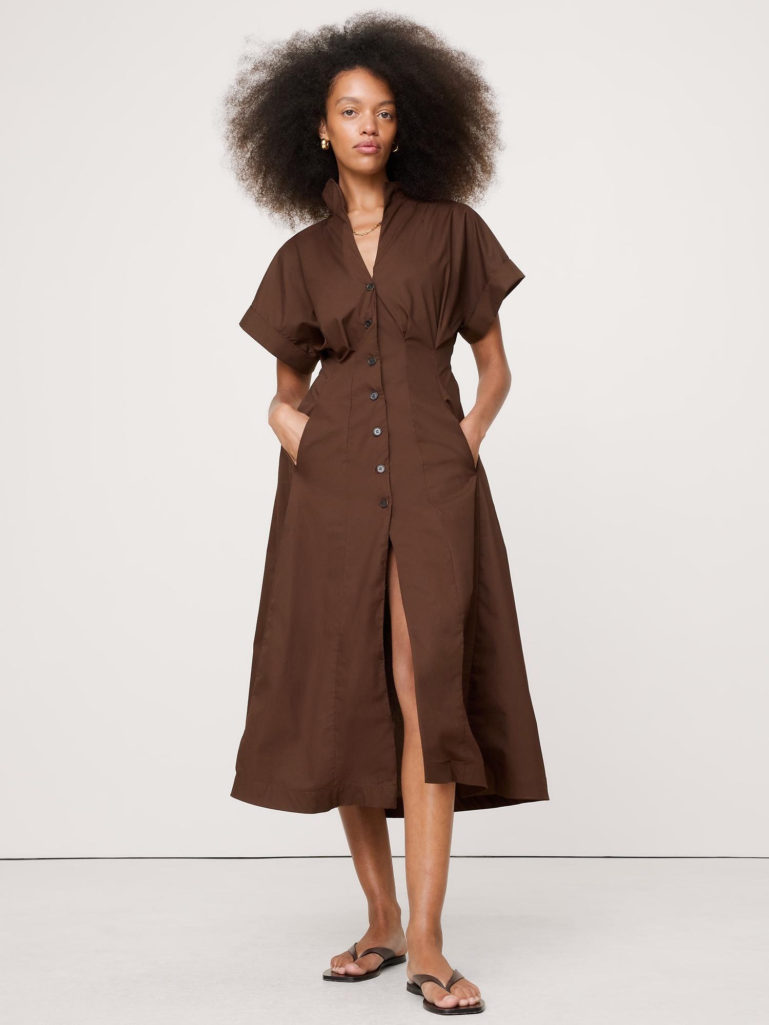 cotton poplin shirt dress
