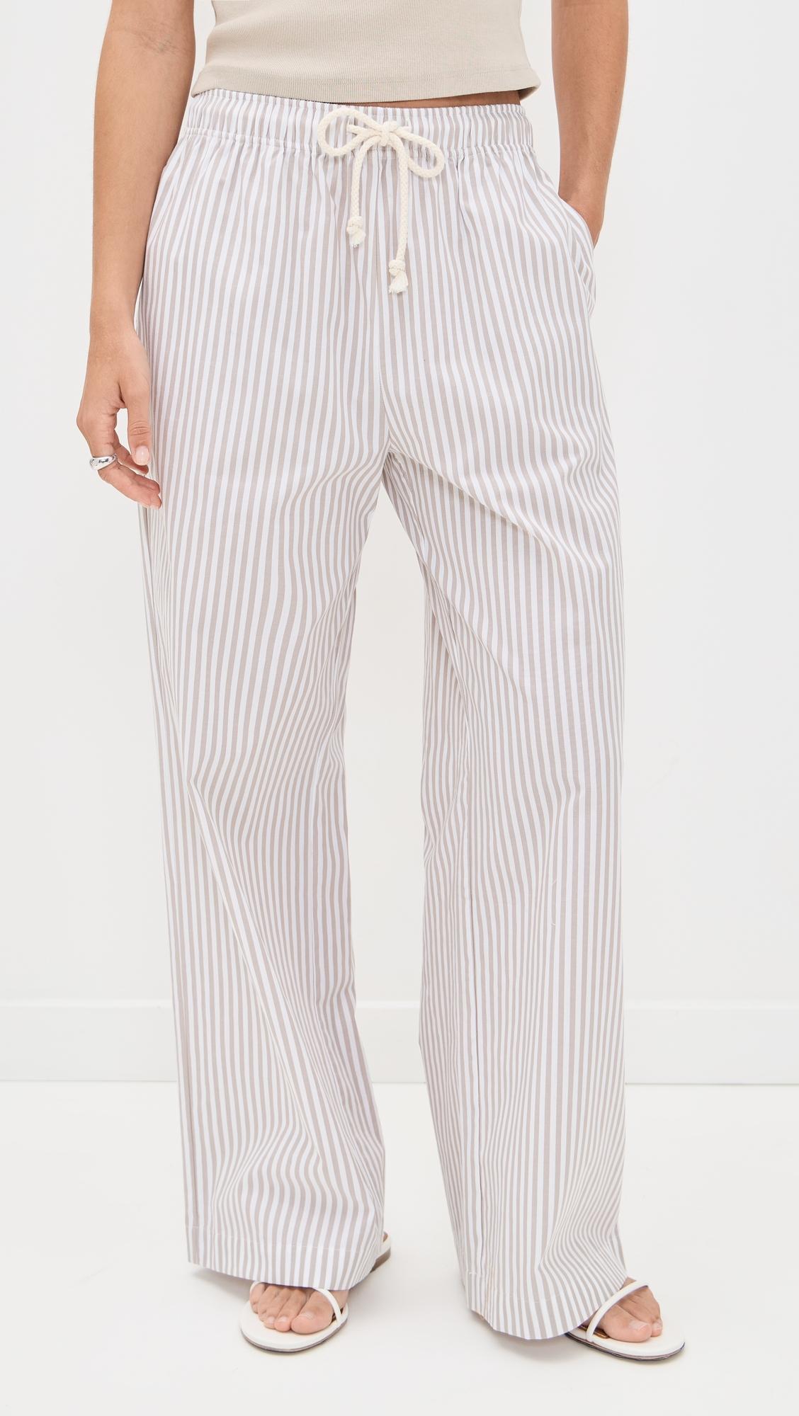 cotton poplin stripe pants