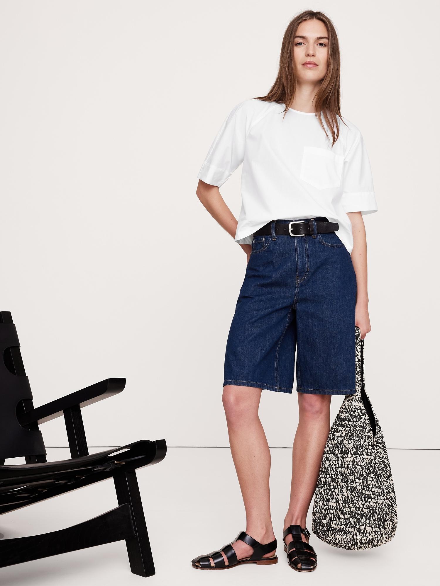 cotton poplin trapeze top